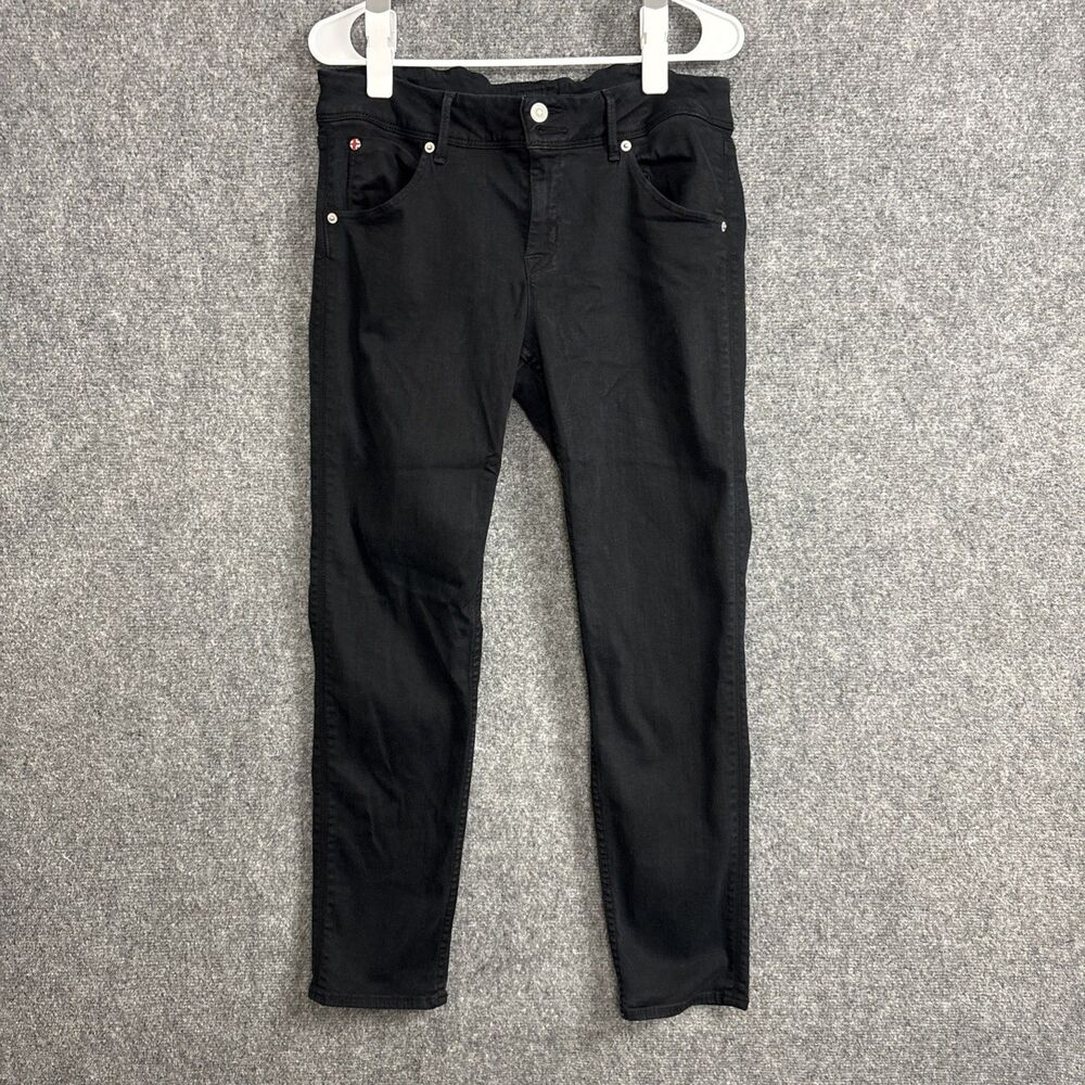 Hudson Collin Flap Skinny Ankle Jeans Womens Size 31 Black Stretch